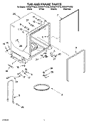 TUB AND FRAME PARTS Diagram and Parts List for KUDM01FKSS0  KitchenAid Dishwasher