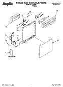 FRAME AND CONSOLE PARTS Diagram and Parts List for IJU58663  Inglis Dishwasher
