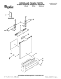 DOOR AND PANEL PARTS Diagram and Parts List for WDF530PSYB2  Whirlpool Dishwasher