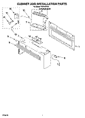 CABINET AND INSTALLATION PARTS Diagram and Parts List for IOR14XRD0  Inglis Microwave