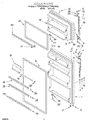 DOOR Diagram and Parts List for RT16VKXDN03  Roper Refrigerator
