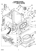 CABINET PARTS Diagram and Parts List for LGN2000PW0  Whirlpool Dryer