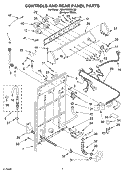 CONTROLS AND REAR PANEL PARTS Diagram and Parts List for 7MSAWS800LQ0  Whirlpool Washer