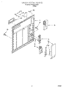 INNER DOOR Diagram and Parts List for 7DU912PFGQ0  Whirlpool Dishwasher
