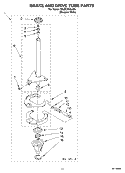 BRAKE AND DRIVE TUBE PARTS Diagram and Parts List for 7MLSC9545JQ5  Whirlpool Washer