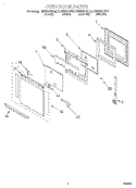 OVEN DOOR Diagram and Parts List for KEBS207DBL6  KitchenAid Wall Oven