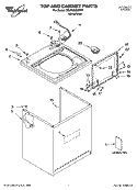 TOP AND CABINET PARTS Diagram and Parts List for 7MLSQ8000PW1  Whirlpool Washer