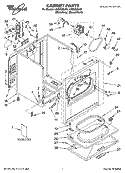 CABINET PARTS Diagram and Parts List for LEQ9858LW1  Whirlpool Dryer