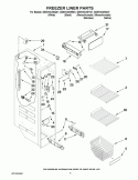 FREEZER LINER PARTS Diagram and Parts List for GS5VHAXWB01  Whirlpool Refrigerator