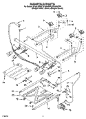 MANIFOLD PARTS Diagram and Parts List for SF196LEPT0  Whirlpool Range