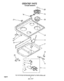 COOK TOP Diagram and Parts List for RF363PXPT1  Whirlpool Range