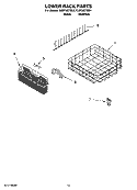LOWER RACK PARTS, OPTIONAL PARTS (NOT INCLUDED) Diagram and Parts List for KUDC03ITBS1  KitchenAid Dishwasher