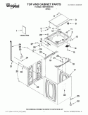 TOP AND CABINET PARTS Diagram and Parts List for 7MWTW5550YW1  Whirlpool Washer