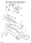 MOTOR AND ICE CONTAINER Diagram and Parts List for KSRS25QGWH03  KitchenAid Refrigerator