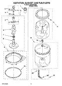 AGITATOR, BASKET AND TUB PARTS Diagram and Parts List for WGT3300SQ0  Whirlpool Washer Dryer Combo