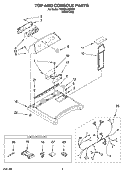 TOP AND CONSOLE PARTS Diagram and Parts List for YWED6400SW0  Whirlpool Dryer