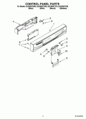 CONTROL PANEL PARTS Diagram and Parts List for GU2300XTVQ0  Whirlpool Dishwasher