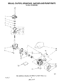 BRAKE, CLUTCH, GEARCASE, MOTOR AND PUMP Diagram and Parts List for GLA5580XSM2  Whirlpool Washer
