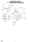 OVEN CAVITY PARTS Diagram and Parts List for GT4175SPS1  Whirlpool Microwave