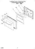 LOWER OVEN DOOR Diagram and Parts List for KEBI271BBL1  KitchenAid Wall Oven