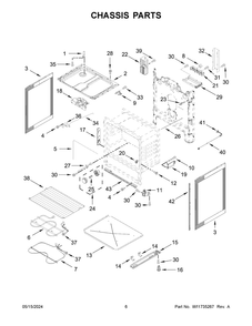 Chassis Parts Diagram and Parts List for YWFC315S0JS4  Whirlpool Range