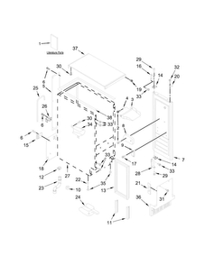 Cabinet, Door And Liner Parts Diagram and Parts List for KUIC15POZP1  KitchenAid Ice Maker
