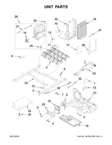 Unit Parts Diagram and Parts List for WRS335FDDM01  Whirlpool Refrigerator