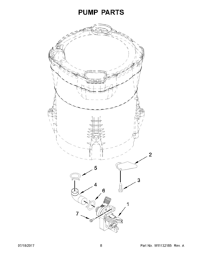 05 - PUMP PARTS Diagram and Parts List for MVWB765FW1  Whirlpool Washer