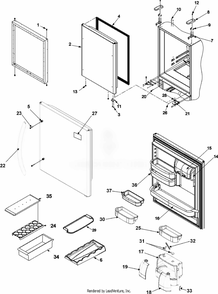 Refrigerator Door Diagram and Parts List for ABR2533FES  Whirlpool Refrigerator