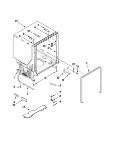 Tub And Frame Parts Diagram and Parts List for 66515023K113  Kenmore Dishwasher