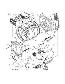 Bulkhead Parts Diagram and Parts List for 11061633610  Kenmore Dryer