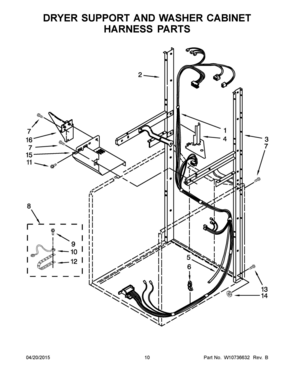 06 - DRYER SUPPORT AND WASHER CABINET HARNESS PARTS Diagram and Parts List for YWET3300XQ2  Whirlpool Washer Dryer Combo