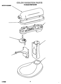 Motor Housing Diagram and Parts List for KP2671KATRW  KitchenAid Mixer