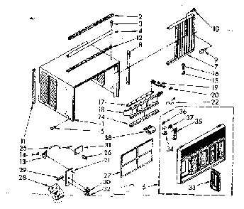 Cabinet parts Diagram and Parts List for 1068750580-AC  Kenmore Air Conditioner