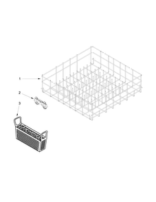 Lower Rack Parts Diagram and Parts List for WDF110PABW3  Whirlpool Dishwasher