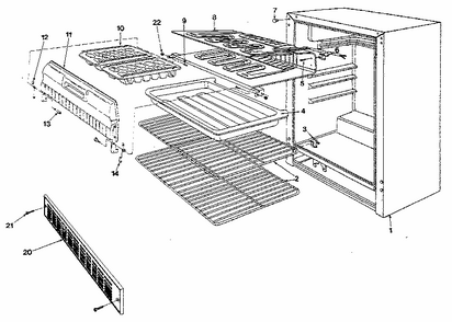 Liner Diagram and Parts List for 6FRF  Whirlpool Refrigerator