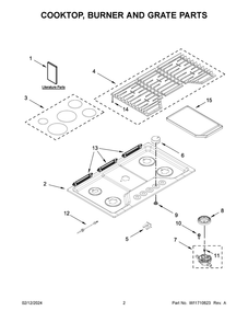 Part Location Diagram of W11719767 Whirlpool COOKTOP