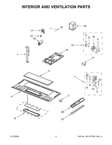 04 - Interior And Ventilation Parts Diagram and Parts List for WMH31017HB09  Whirlpool Microwave