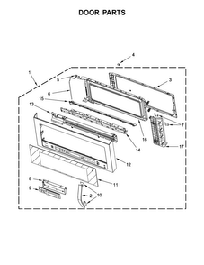 Door Parts Diagram and Parts List for WMH73521CE3  Whirlpool Microwave