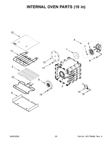 Internal Oven Parts (18 In) Diagram and Parts List for KFDC558JBK03  KitchenAid Range