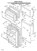 DOOR Diagram and Parts List for ET4WSKYKZ00  Whirlpool Refrigerator