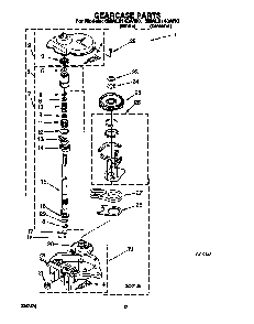Gearcase Diagram and Parts List for 6MAL5143AW0  Whirlpool Washer