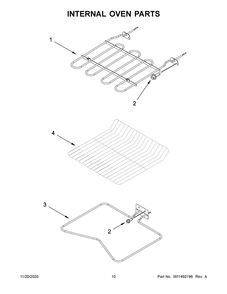 Internal Oven Parts Diagram and Parts List for WOS51ES4ES02  Whirlpool Wall Oven