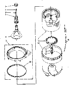 Agitator, Basket And Tub Diagram and Parts List for LA5580XSN0  Whirlpool Washer