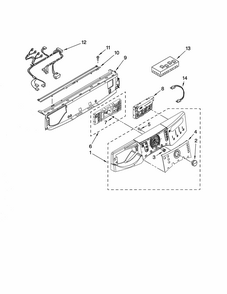 Control Panel Diagram and Parts List for 11047892700  Kenmore Washer