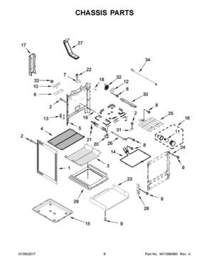 04 - CHASSIS PARTS Diagram and Parts List for YMER8650FZ0  Whirlpool Range