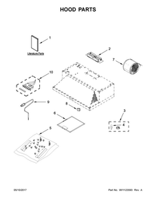 Hood Parts Diagram and Parts List for UXT5530AAS2  Whirlpool Range Hood