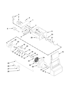 Motor And Ice Container Parts Diagram and Parts List for WRS335FDDB00  Whirlpool Refrigerator