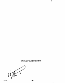 Lit/optional 4" Backsplash Diagram and Parts List for S7257*0  Roper Range