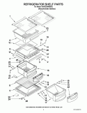 REFRIGERATOR SHELF PARTS Diagram and Parts List for KSRS22MWMS02  KitchenAid Refrigerator